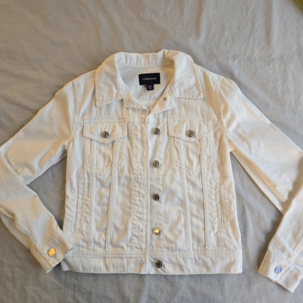J. Crew XXS White Denim Jacket - EUC